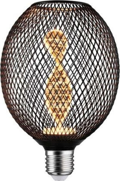 Llambë dekorative LED Paulmann Metallic Glow Globe Helix, bazë E27, dritë e ngrohtë, e zezë