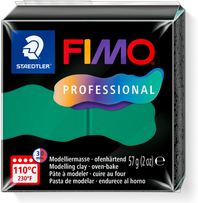 Моделарска глина FIMO Professional, 57g, печење во рерна, зелена