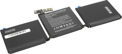 Bateri laptopi Mitsu A1713 për Apple MacBook Pro 13 A1708, Li-Polymer, e zezë