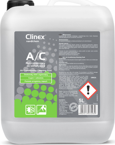 Solucion pastrimi për klimë dhe ventilim Clinex, lëng, 5L, transparent