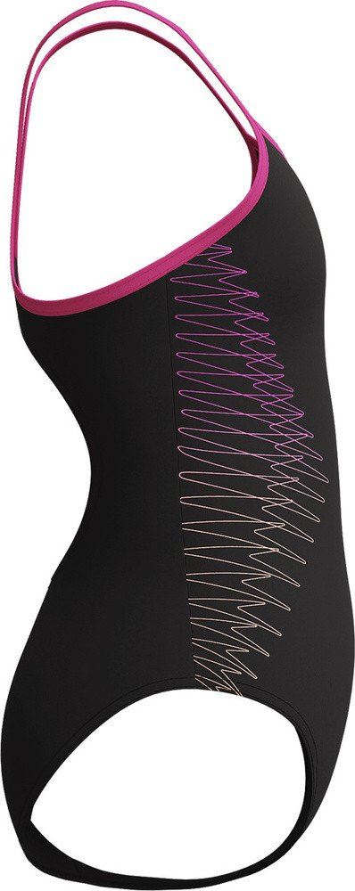 Kostum banje për vajza Speedo Plastisol Thinstrap, EnduraFlex, i zi rozë