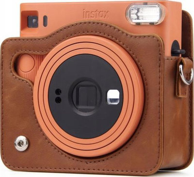 Këllëf kamerë LoveInstant Instax Square SQ1, lëkurë eko, me rrip, kafe