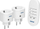Set prizash wireless mini Schuko me telekomandë, konfigurim 2+1, të bardha