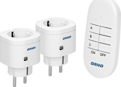 Set prizash wireless mini Schuko me telekomandë, konfigurim 2+1, të bardha