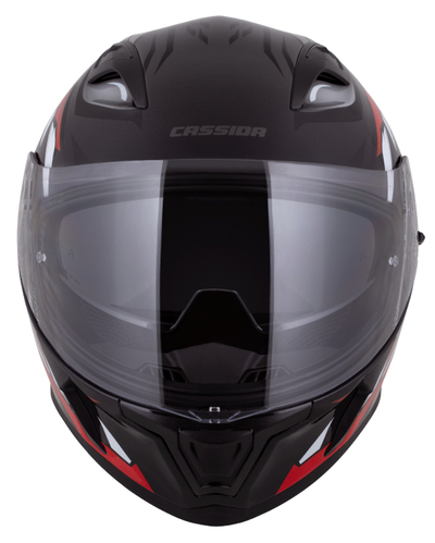 Helmetë integrale Cassida Orbit StriX 2026, polikarbonat, Pinlock ready, e kuqe gri bardhë zezë