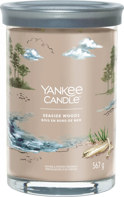 Qiri Yankee Candle Seaside Woods Signature, në kavanoz xhami, 567g, ngjyrë bezhë