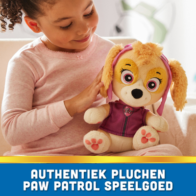 Lodër pellushi Paw Patrol Skye, 25cm, përpara gjumit, rozë