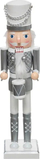 Figurinë zbukuruese Feeric Nutcracker Grey Christmas, 38 cm, argjendtë