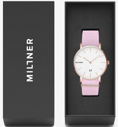 Orë dore Millner Hallfield S, 36 mm, rozë