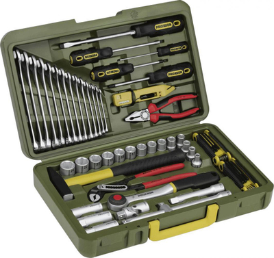 Set veglash Proxxon PR23650, 47 copë, kuti plastike, jeshile
