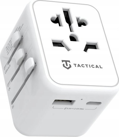 Adapter udhëtimi Tactical PTP, universal, USB A USB C, i bardhë