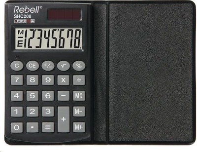 Kalkulator Rebell HC 208, 8 shifra, i vogël për me vete, i zi