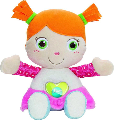 Lodër pelushi Chicco First Love Emily, për bebe, shumë e butë, me plot ngjyra