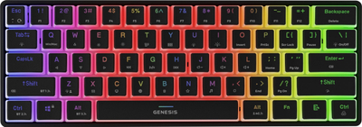 Tastierë mekanike Genesis Thor 660 G2, 60%, wireless, RGB, e zezë