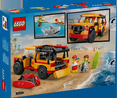 Lodër ndërtimi LEGO City Lifeguard Beach Rescue Truck, set plazhi, kamion shpëtimi, shumëngjyrësh