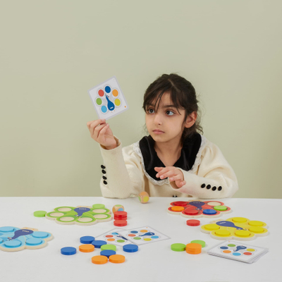 Loja druri edukative Viga Peacock Colour Matching, Montessori, 3+, shumëngjyrëshe
