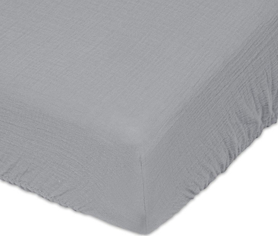 Çarçaf muslin me lastik MUSLIN, 90x190/200x25 cm, ngjyrë grafit