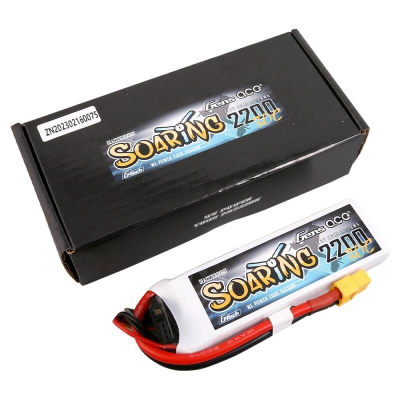 Bateri LiPo Gens Ace Soaring, 7.4V 2S, 2200mAh 30C, e bardhë