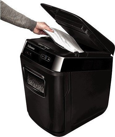 Grirëse letrash Fellowes AutoMax 200M, prerje të kryqëzuar 2 x 14mm, nivel sigurie DIN P-5, e zezë