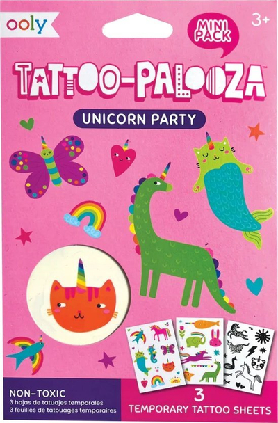 Tatuazhe të përkohshme për kalamaj Unicorn Party, mini, shumëngjyrëshe