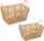 Set shporta Atmosphera Eugène Crates L30, letër e thurur, 35 x 17 x 24 cm, bezhë