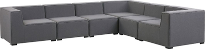 Kolltuk këndor kopshti Beliani Arezzo, 7 vende, modular me ottoman, gri