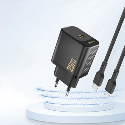 Полнач USB C Dudao A27EU, 25W GaN, Power Delivery, црн