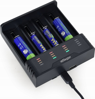 Karikues baterish Gembird BC-USB-02, USB 5V, LED tregues, i zi