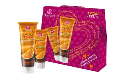 Set kozmetik Dermacol Belgian Chocolate III., xhel dushi 250 ml + krem për duar 100 ml