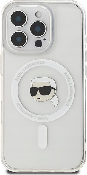 Kllëf telefoni Karl Lagerfeld IML Karl Head, MagSafe, për iPhone 16 Pro Max, transparent