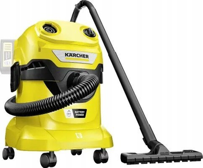 Fshesë me ujë dhe me thithje Kärcher WD 4-18 Dual, pa kabllo, 20L, e verdhë