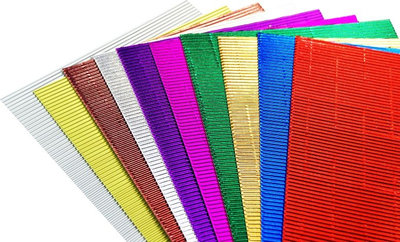 Karton i valëzuar metalik Penword A4, set me 10 fletë, me ngjyra të ndryshme