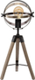 Llambë tavoline Atmosphera Fibi, tripod druri, stil loft, e zezë