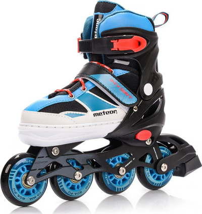Patina inline Meteor INV S, të rregullueshme 30‑33, me rrota PU 70 mm, blu