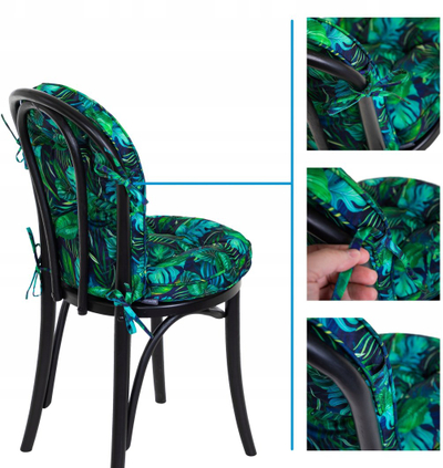 Jastëk karrige Bertoni Pillow Vigo, për kopsht, motiv gjethe blu jeshile