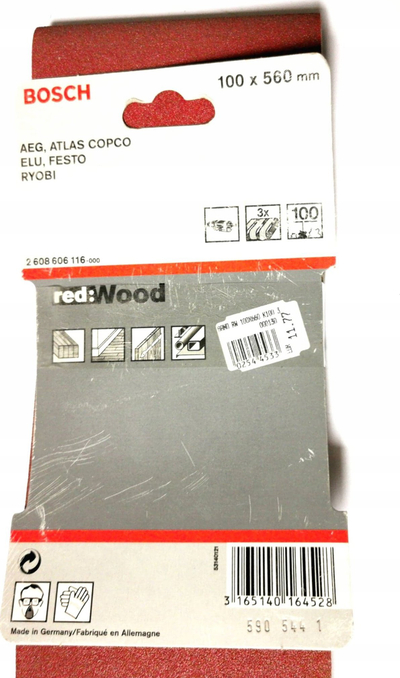 Rrip letre smerile Bosch PRO, 100 x 560mm, granulim 100, i kuq