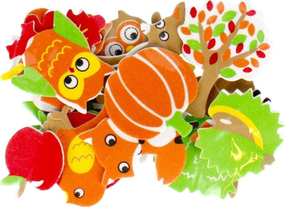 Ngjitëse shkumë Craft with Fun Forest Animals, vetëngjitëse, set me 19 copa, me ngjyra