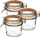 Set kavanozësh qelqi me kapak, 350 ml, 3 copë, transparentë