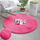 Qilim rrumbullak Round Rabbit Rug Silky Rabbit Fur 90, poliester, antirrëshqitës, rozë e ndezur