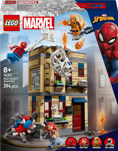 Set ndërtimi LEGO Marvel 76317 Apartamenti i Peter Parker-it, 394 copë, Spider-Man