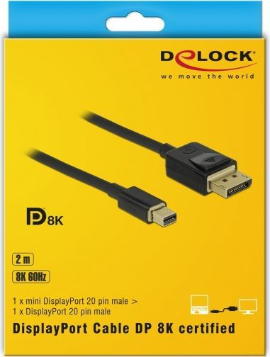 Kabllo Delock DisplayPort Mini - DisplayPort, 2m, i zi (84928)