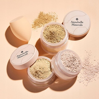 Pudër minerale Annabelle Minerals Radiant Foundation, Golden Sand, me shkëlqim, 4 g