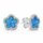 Set Vathë dhe varëse për femra Brilio Silver SET289WB, të argjendta/ të kaltra