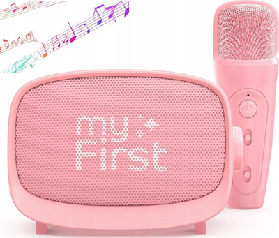 Караоке машина myFirst Voice 2, пренослив Bluetooth звучник, безжичен микрофон, црвена