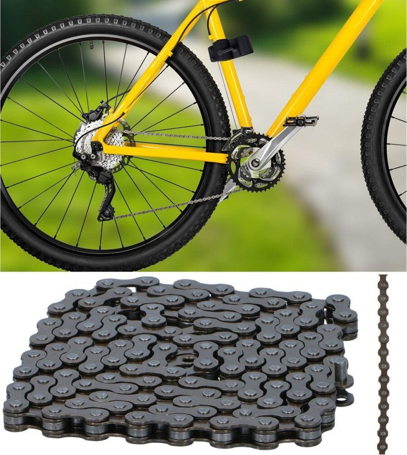Zinxhir biçiklete MTB, 116 hallka, 6 shpejtësi, metalik