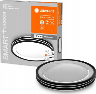 Plafon LED LEDVANCE SMART+ Orbis Jaden, WiFi, 50 cm, bardh e zi