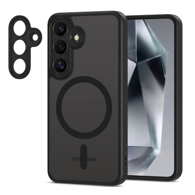 Kapak telefoni Tech-Protect MagCam MagSafe, për Galaxy S25, matte, i zi