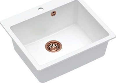 Lavaman graniti Quadron MORGAN 110 GraniteQ, i bardhë/ bakër