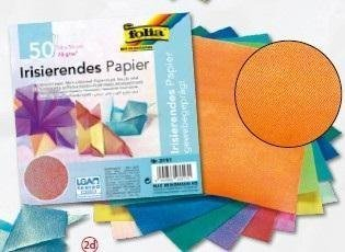 Хартија за оригами Global Art Materials Folia 3117, 6 x 6, иридисцентна, многубојна