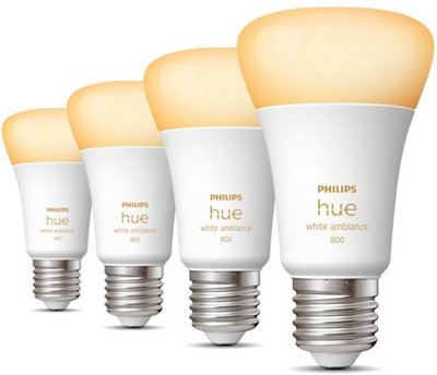 Set poça Philips Hue White Ambiance 6W 800lm E27, 4 copë